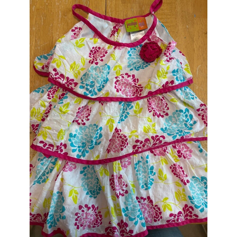 Toddler Girls Pink Yellow Blue Floral Spring Easter Summer Sun Dress 4T